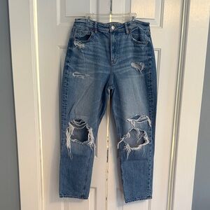 American Eagle Ripped Distressed Blue Boyfriend Jeans